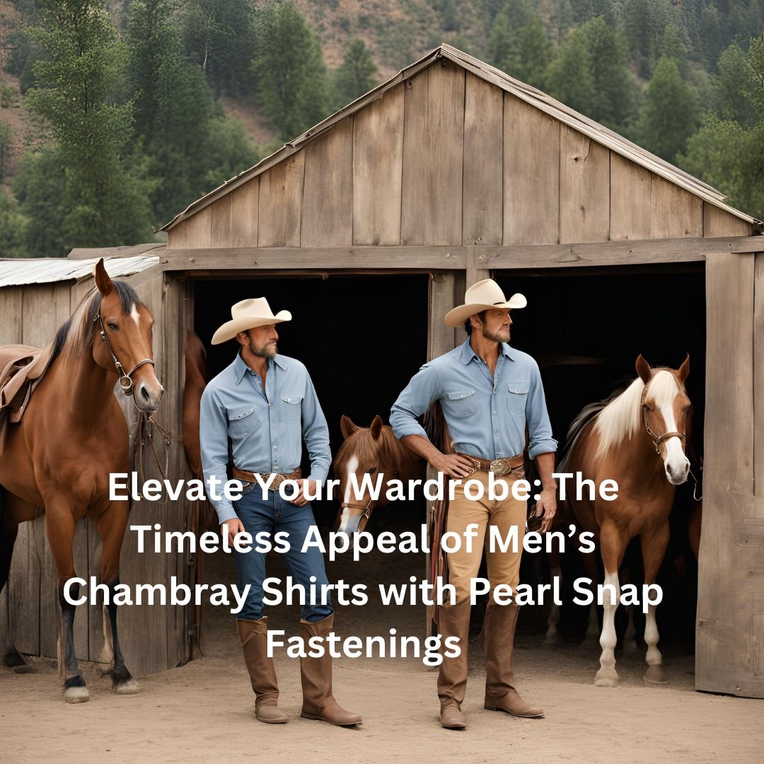 Elevate Your Wardrobe The Timeless Appeal of Men’s Chambray Shirts with Pearl Snap Fastenings